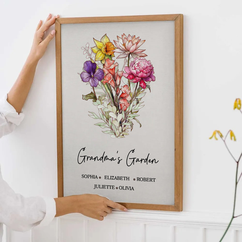 Blooming Stories Of Generations - Personalized Vertical Canvas - Family Gift For Grandma, Grandpa, Grandparent
