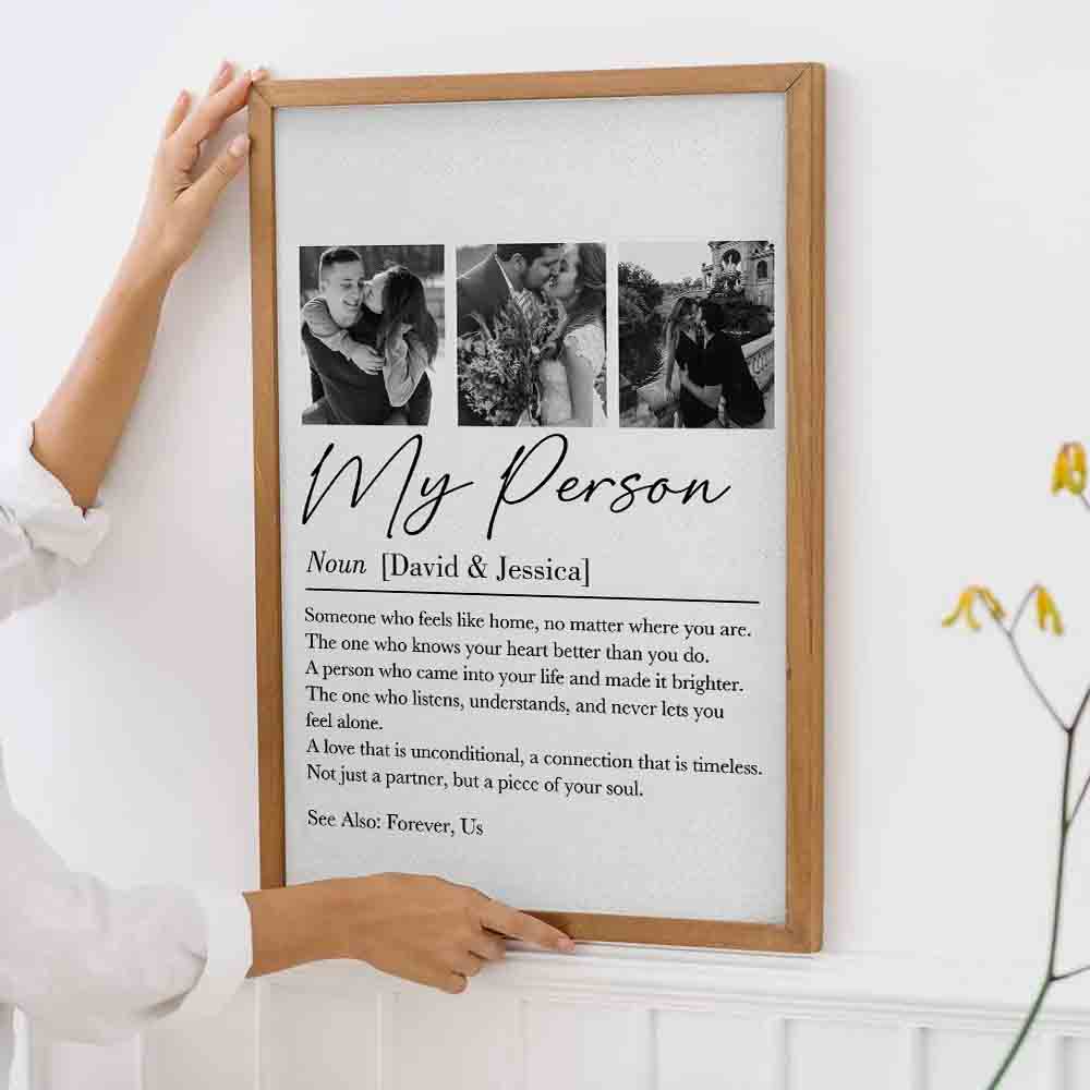 Custom Photo Couple My Person Defination - Personalized Canvas Prints - Gift For Her/Him, Husband/Wife, Couples on Anniversary, Valentine's Day
