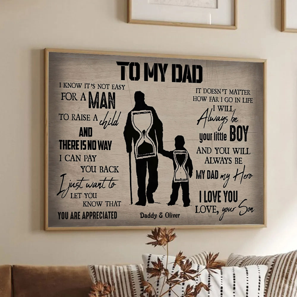 To My Dad From Son - Personalized Canvas - Father's Day Gift, Birthday Gift For Dad, Daddy