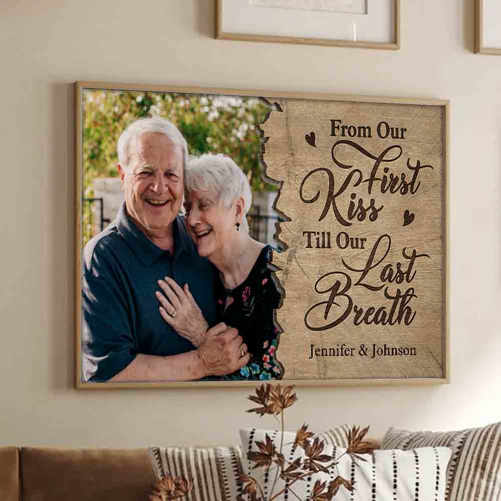 Custom Photo Till Our Last Breath Couple - Personalized Canvas Print - Gift For Her/Him, Husband/Wife, Couples on Anniversary, Valentine's Day
