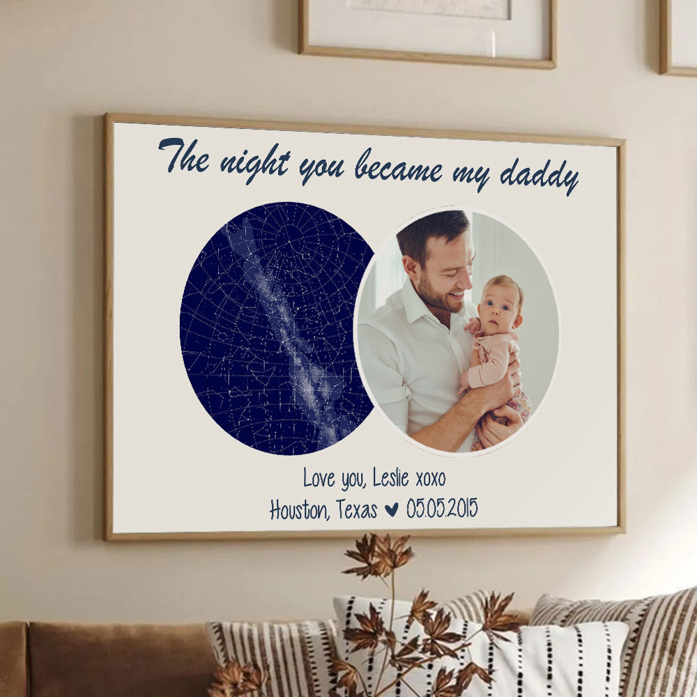 Custom Photo The Night You Became My Daddy - Personalized Canvas - New Dad Gift From Wife, First Father's Day