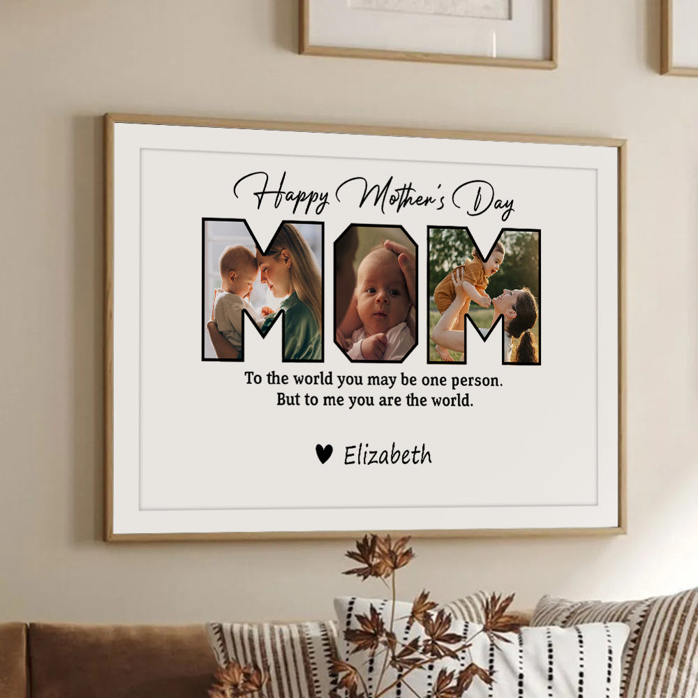 Custom Photo Happy Mother's Day To Mom - Personalized Canvas - Gift For Mom, Mother's Day