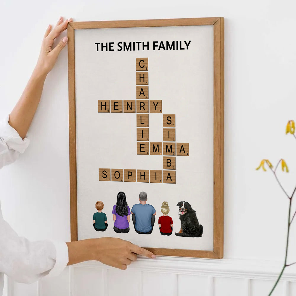 Family Make Your Own Crossword - Personalized Canvas Print - Gift For Family Members, Mom and Dad