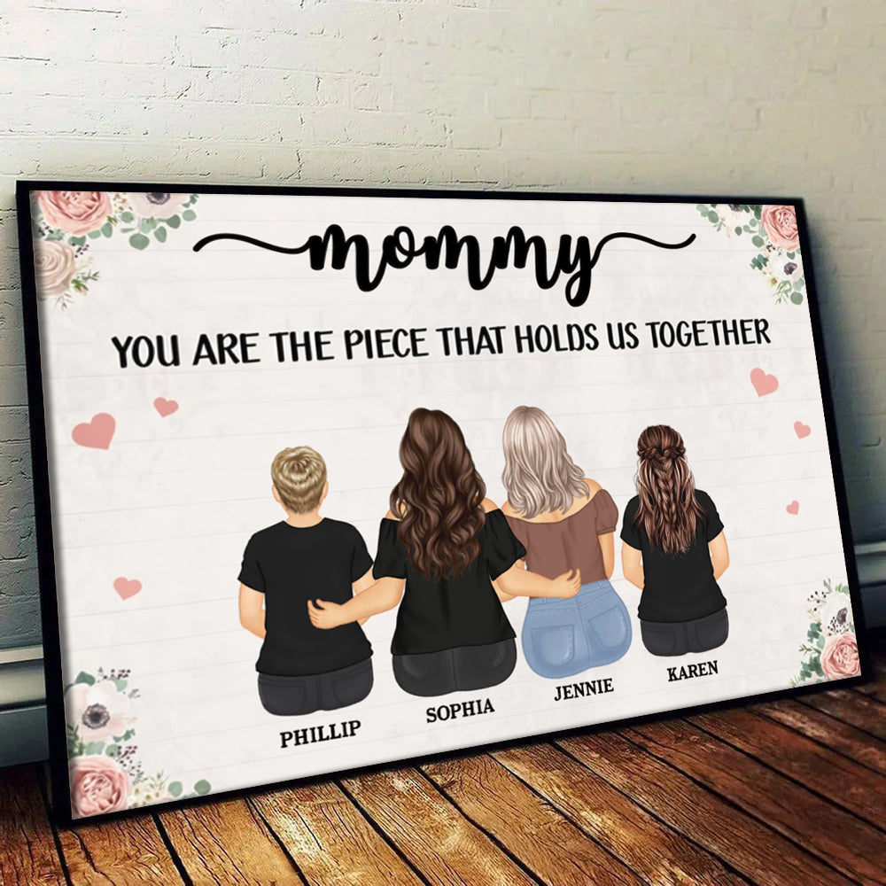 The Piece That Holds Us Together - Personalized Canvas - Gift For Mom, Mother's Day