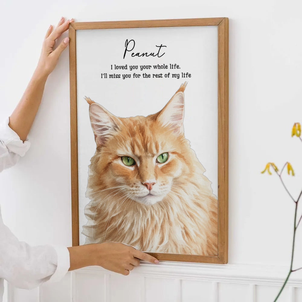 Custom Photo Realistic Watercolor Art Memorial Dog Cat - Personalized Canvas Prints - Sympathy Gift For Pet Owners, Pet Lovers