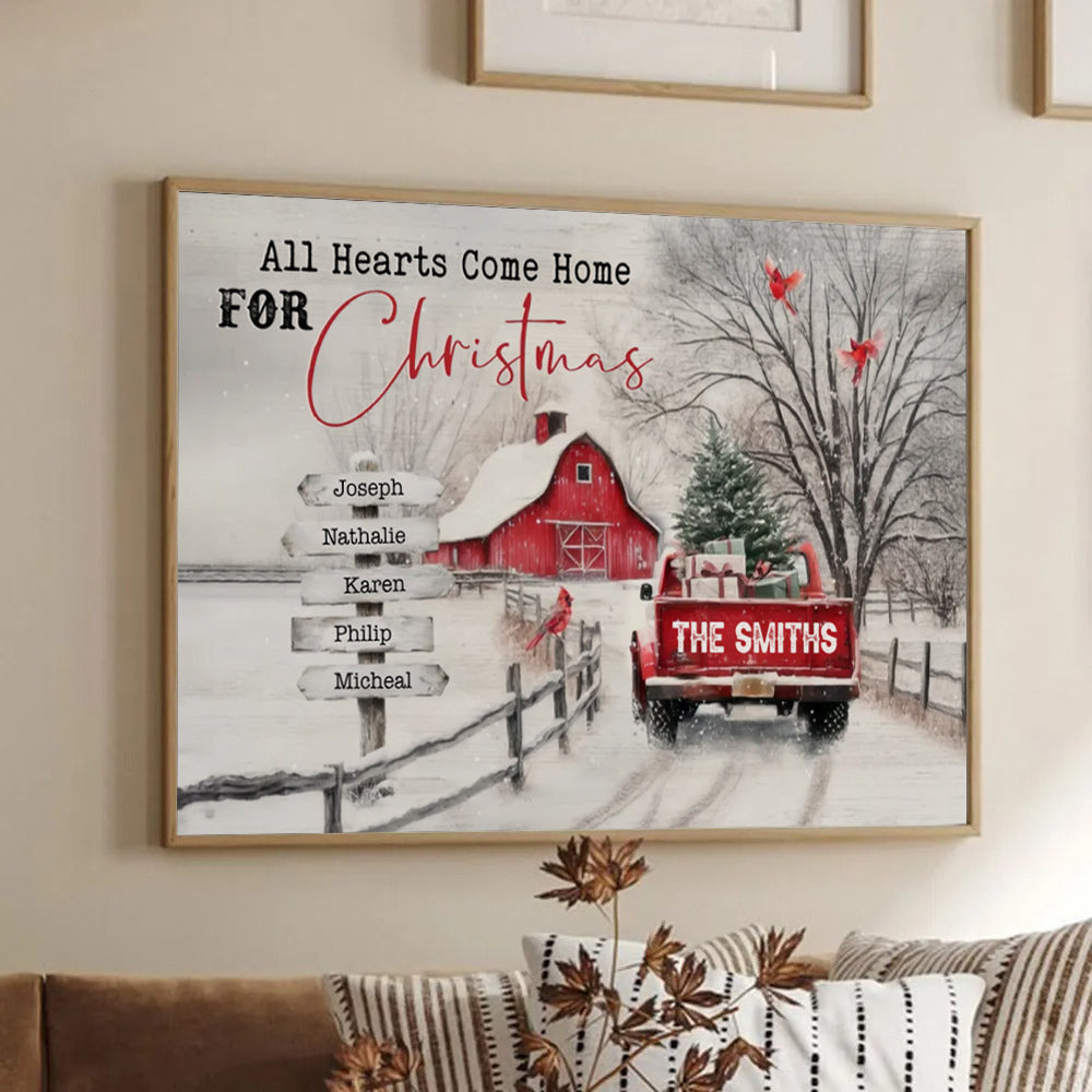 All Roads Lead Home At Christmas - Personalized Canvas - Gift For Family Members, Mom and Dad