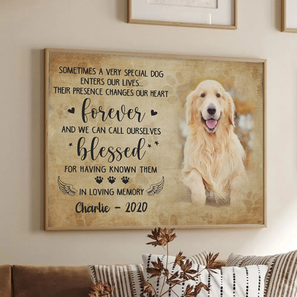 Custom Photo Sometimes A Very Special Dog Enter Our Lives - Personalized Canvas - Memorial Gift For Dog Lovers, Cat Lovers, Pet Lovers
