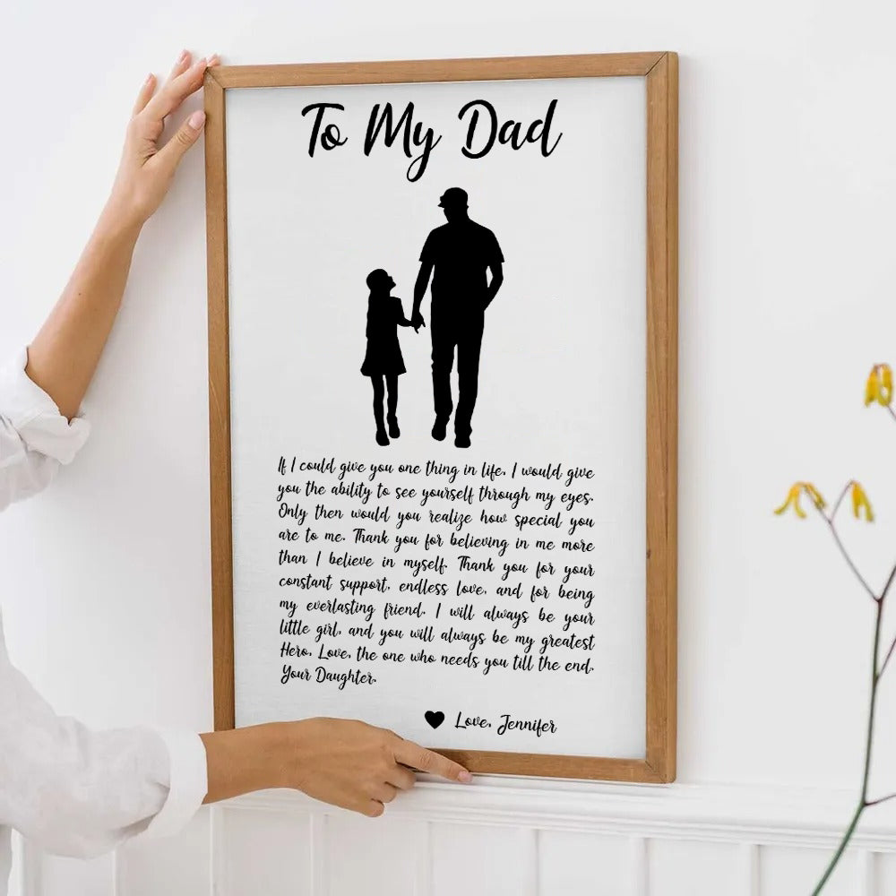 From Daughter To My Dad - Personalized Canvas - Father's Day Gift, Birthday Gift For Dad, Daddy