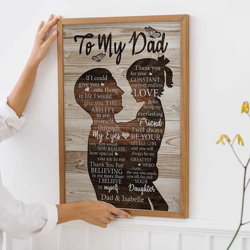 To My Dad Gift For Dad From Daughter - Personalized Canvas - Gift For Gift For Dad, Father's Day