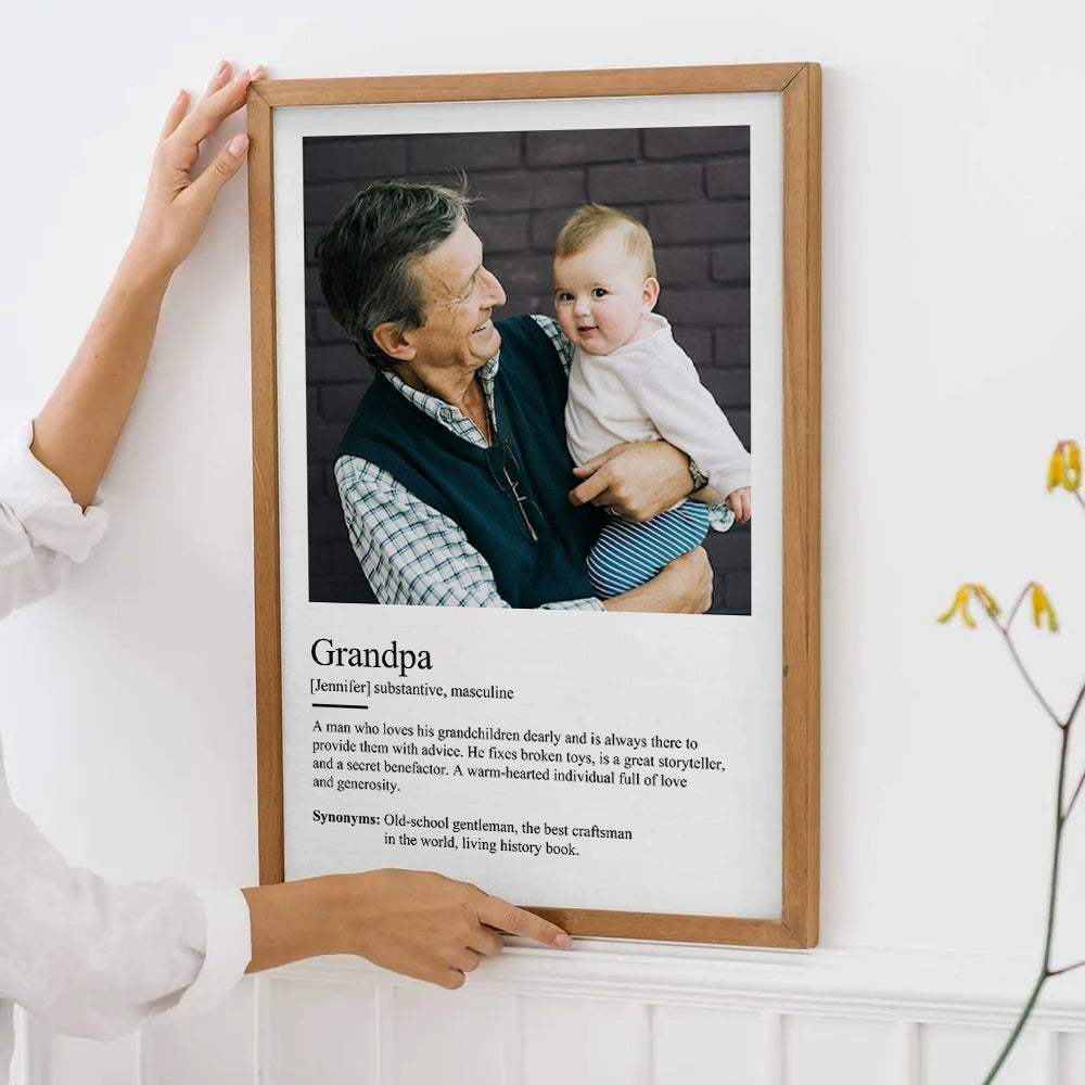 Custom Photo Grandpa Definition - Personalized Canvas - Father's Day Gift For Grandpa, Grandfather