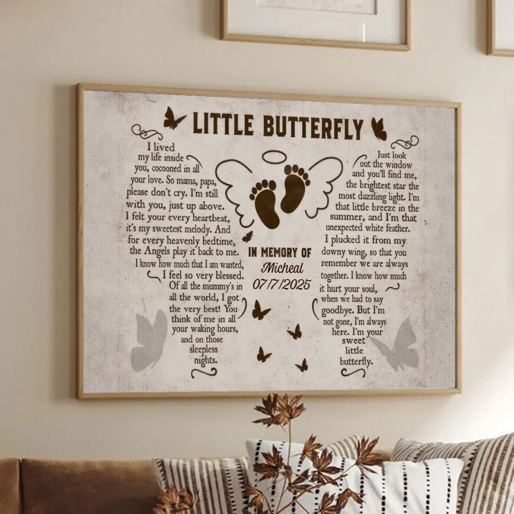 Custom Miscarriage Memorial Gift - Personalized Canvas - Pregnancy Loss, Baby Loss Wall Art