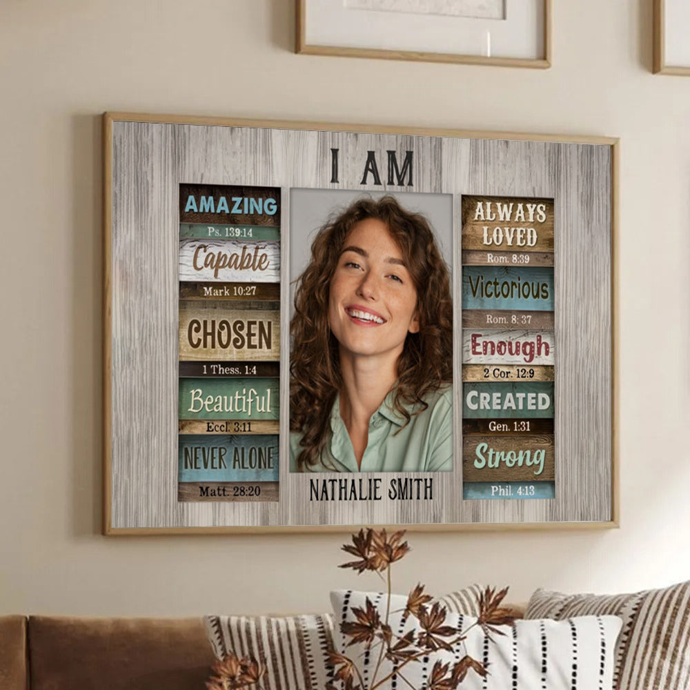 Christian God Says You Are - Personalized Canvas - Christian Gift, Bible Verses