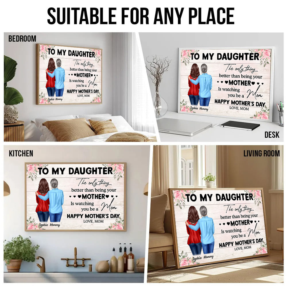 To My Daughter From Mom - Personalized Canvas - Mother's Day Gift For Daughter