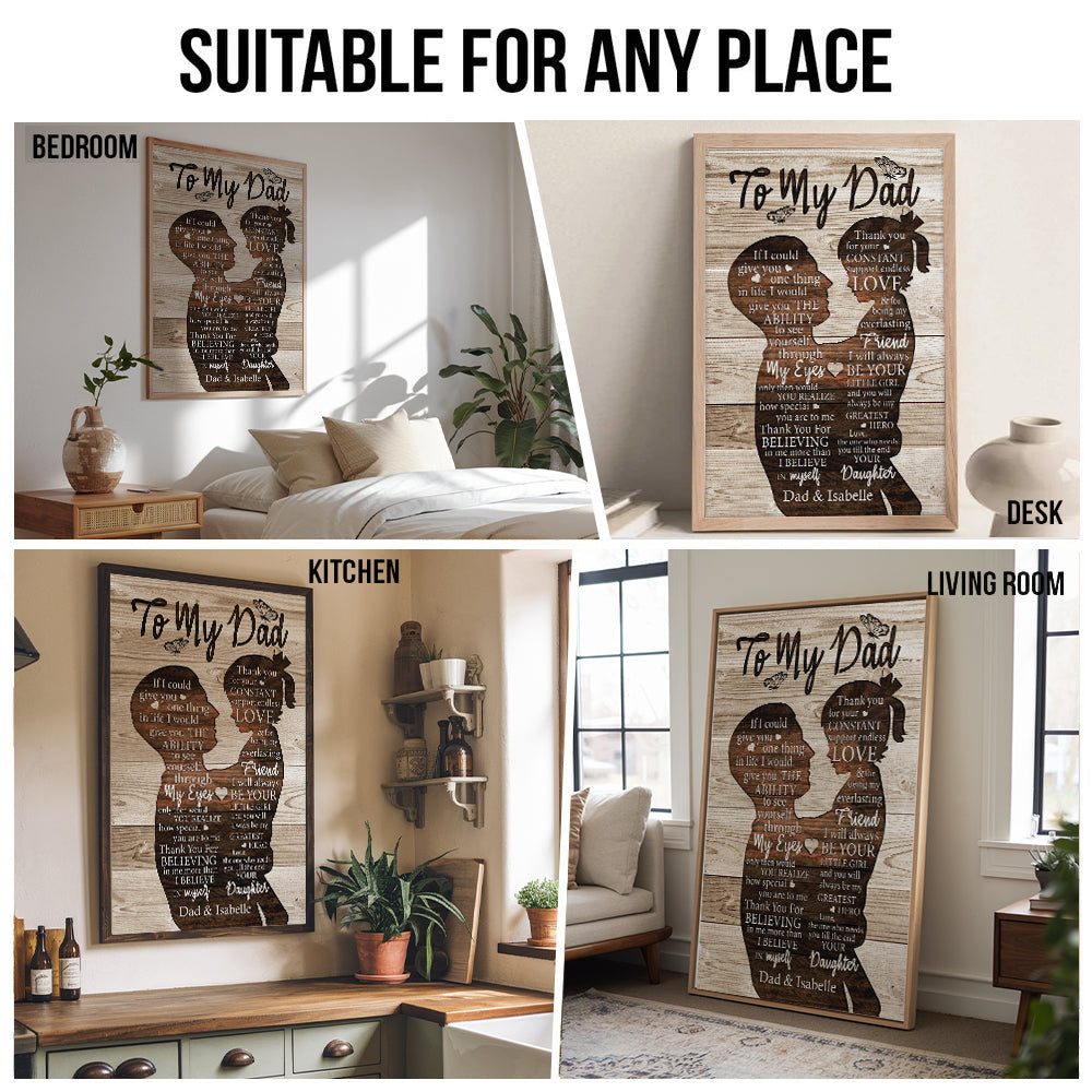 To My Dad Gift For Dad From Daughter - Personalized Canvas - Gift For Gift For Dad, Father's Day