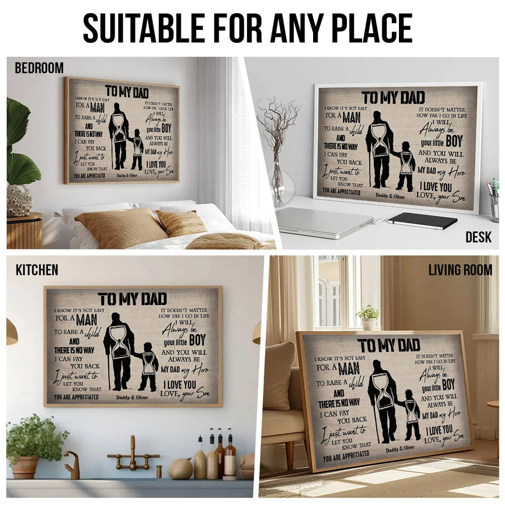 To My Dad From Son - Personalized Canvas - Father's Day Gift, Birthday Gift For Dad, Daddy