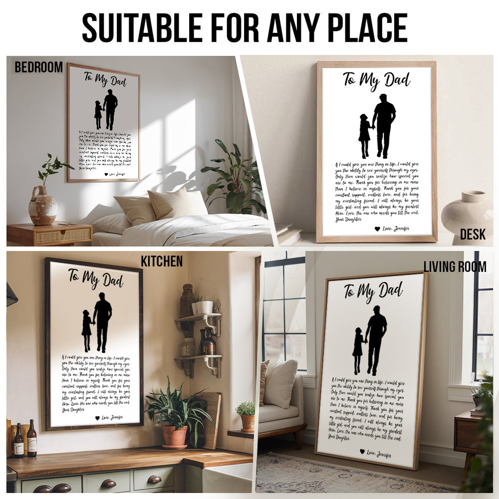 From Daughter To My Dad - Personalized Canvas - Father's Day Gift, Birthday Gift For Dad, Daddy