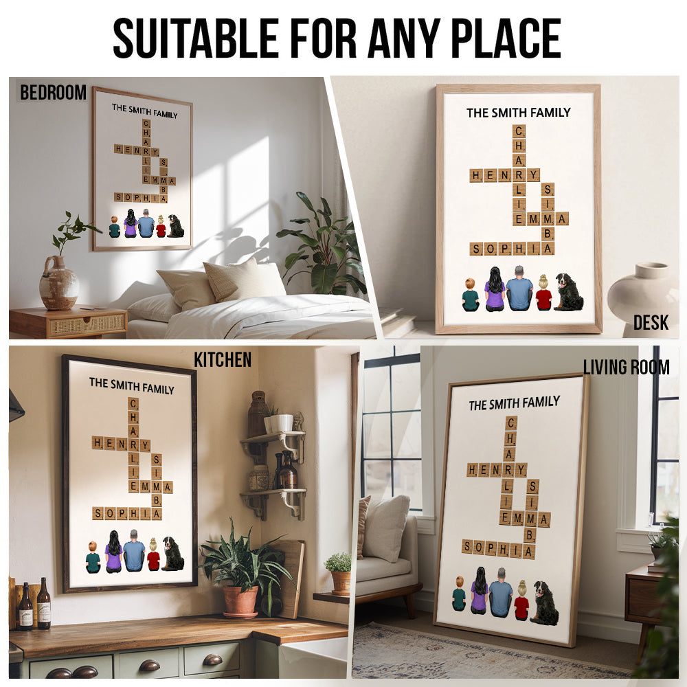 Family Make Your Own Crossword - Personalized Canvas Print - Gift For Family Members, Mom and Dad