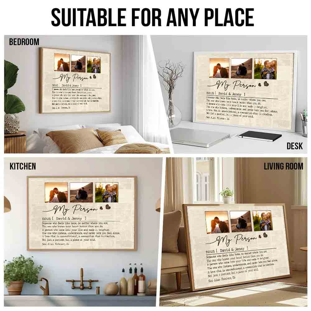 Custom Photo Couple My Person - Personalized Canvas Prints - Gift For Her/Him, Husband/Wife, Couples on Anniversary, Valentine's Day
