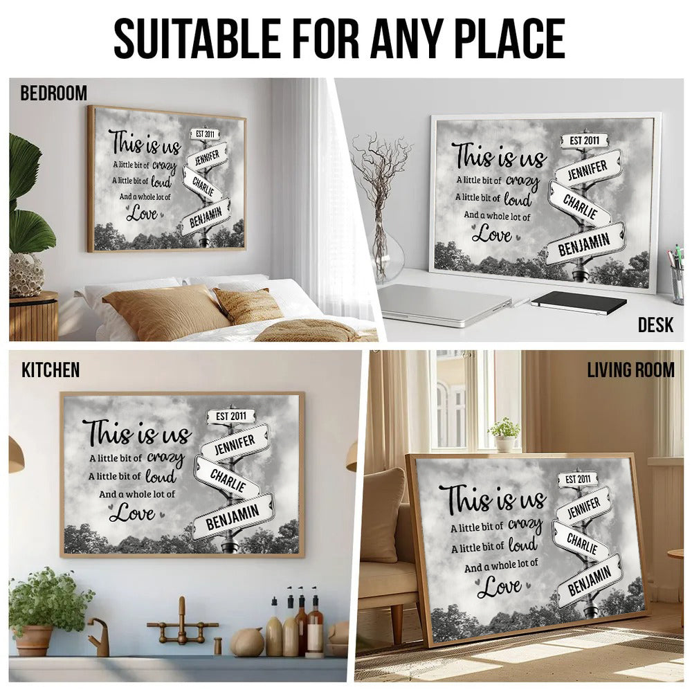 This Is Us, Full Of Love Family - Personalized Canvas - Gift For Family Members, Mom and Dad