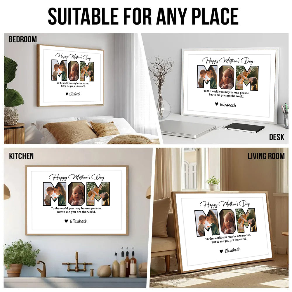 Custom Photo Happy Mother's Day To Mom - Personalized Canvas - Gift For Mom, Mother's Day