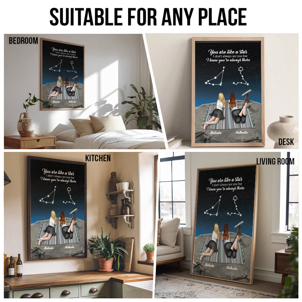 To My Bestie - I Know You Are Always There - Personalized Canvas Print - Gift For Her, Besties, Friends, Sister