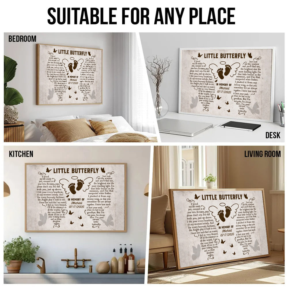 Custom Miscarriage Memorial Gift - Personalized Canvas - Pregnancy Loss, Baby Loss Wall Art