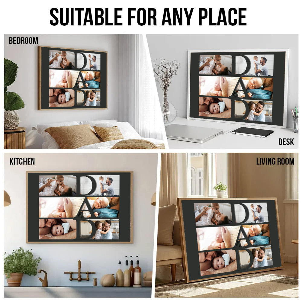 Custom Photo Dad Collage - Personalized Canvas - Father's Day Gift, Birthday Gift For Dad, Daddy