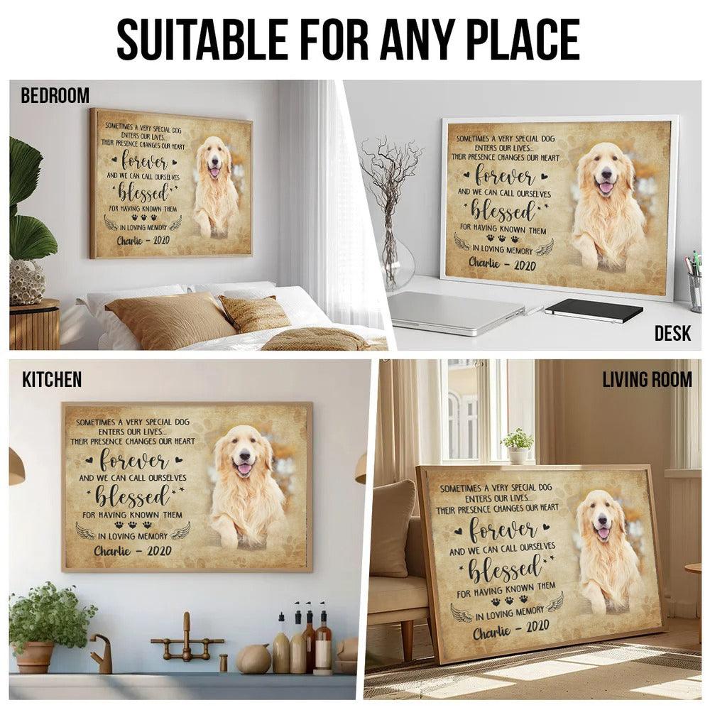 Custom Photo Sometimes A Very Special Dog Enter Our Lives - Personalized Canvas - Memorial Gift For Dog Lovers, Cat Lovers, Pet Lovers