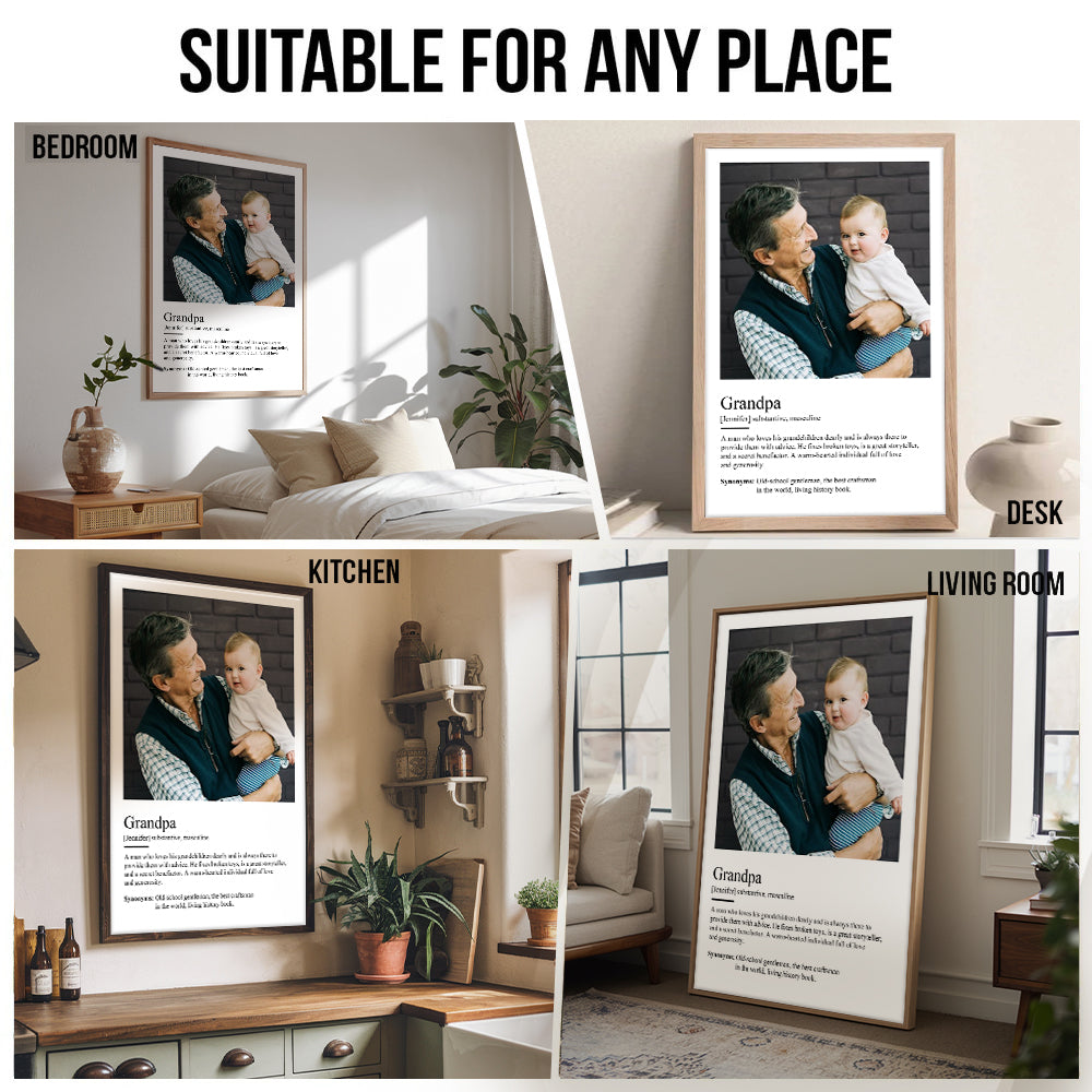 Custom Photo Grandpa Definition - Personalized Canvas - Father's Day Gift For Grandpa, Grandfather
