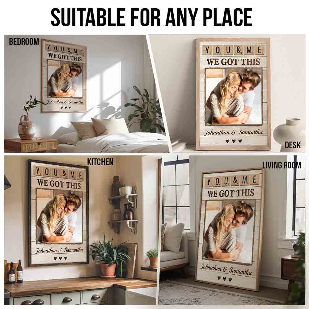 Custom Photo Couple Together Is Our Favorite Place To Be - Personalized Canvas Prints - Gift For Her/Him, Wife/Husband, Girlfriend/Boyfriend on Anniversary, Valentine's Day