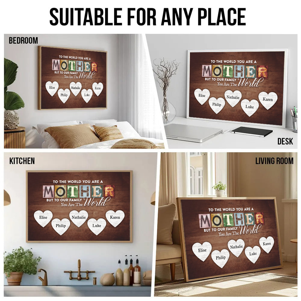 You Are The World - Personalized Canvas - Gift For Mom, Grandma, Mother's Day