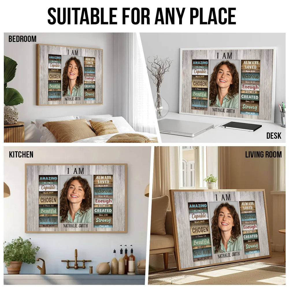 Christian God Says You Are - Personalized Canvas - Christian Gift, Bible Verses