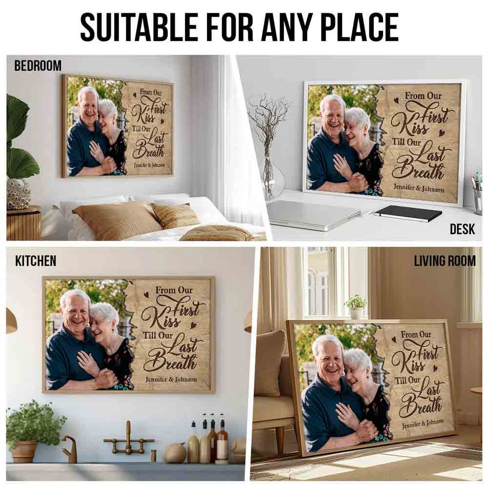 Custom Photo Till Our Last Breath Couple - Personalized Canvas Print - Gift For Her/Him, Husband/Wife, Couples on Anniversary, Valentine's Day