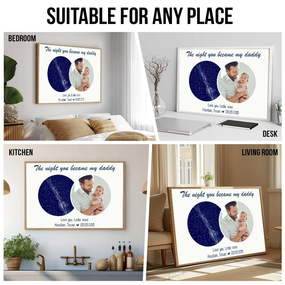 Custom Photo The Night You Became My Daddy - Personalized Canvas - New Dad Gift From Wife, First Father's Day