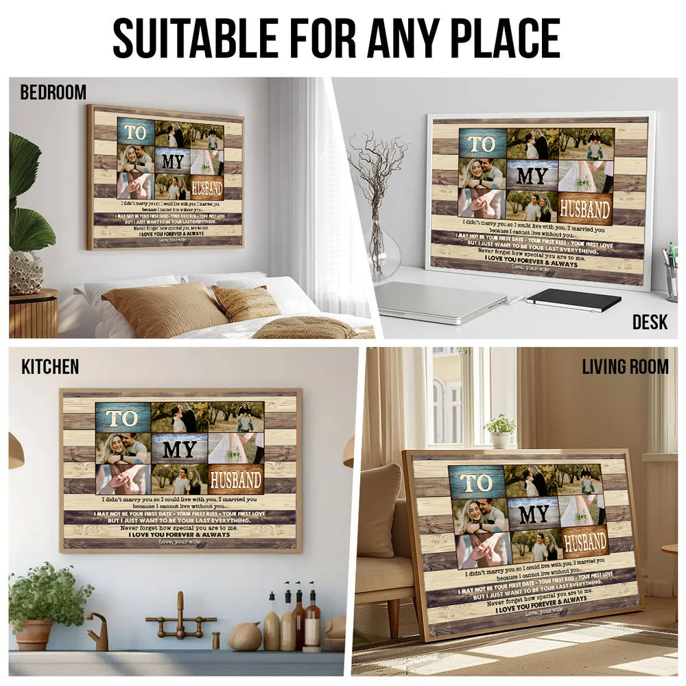Custom Photo To My Husband - Personalized Canvas - Father's Day Gift, Birthday Gift For Husband