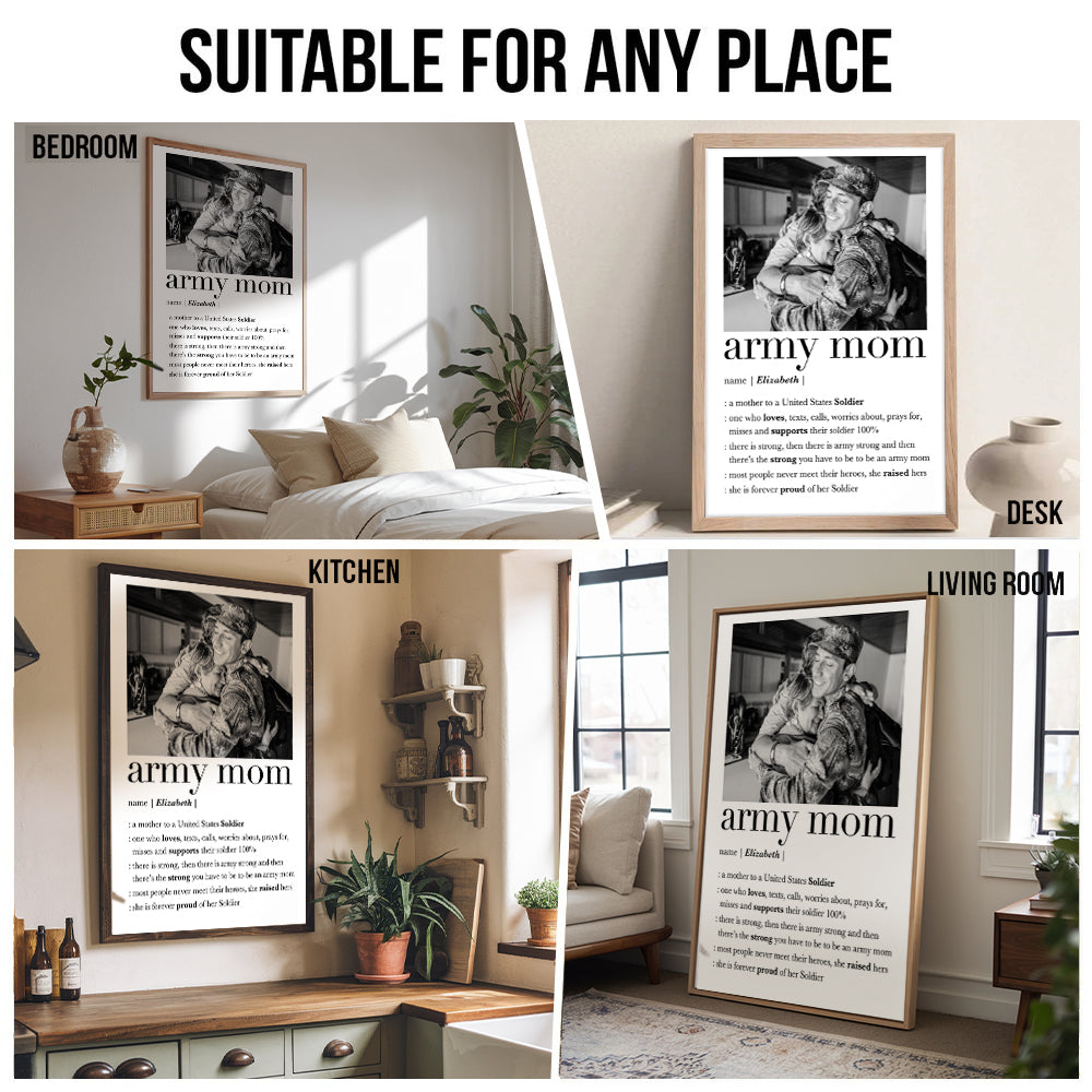 Custom Photo Army Mom - Personalized Canvas - Gift For Soldier Mother, Mothers Day Gift