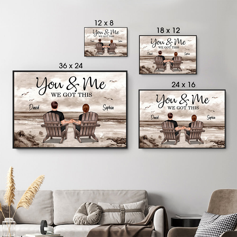 Eternal Love Couple Beach Landscape Retro Vintage - Personalized Canvas - Gift For Her/Him, Husband/Wife, Couples on Anniversary, Valentine's Day