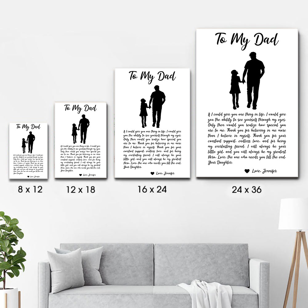 From Daughter To My Dad - Personalized Canvas - Father's Day Gift, Birthday Gift For Dad, Daddy