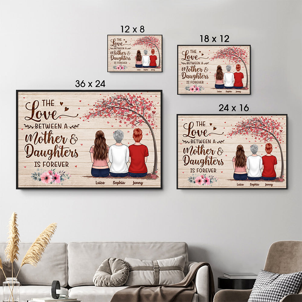 Mother & Son Daughter Forever Linked Together - Personalized Canvas - Gift For Mom, Mother's Day