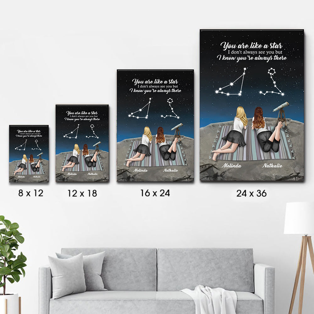 To My Bestie - I Know You Are Always There - Personalized Canvas Print - Gift For Her, Besties, Friends, Sister