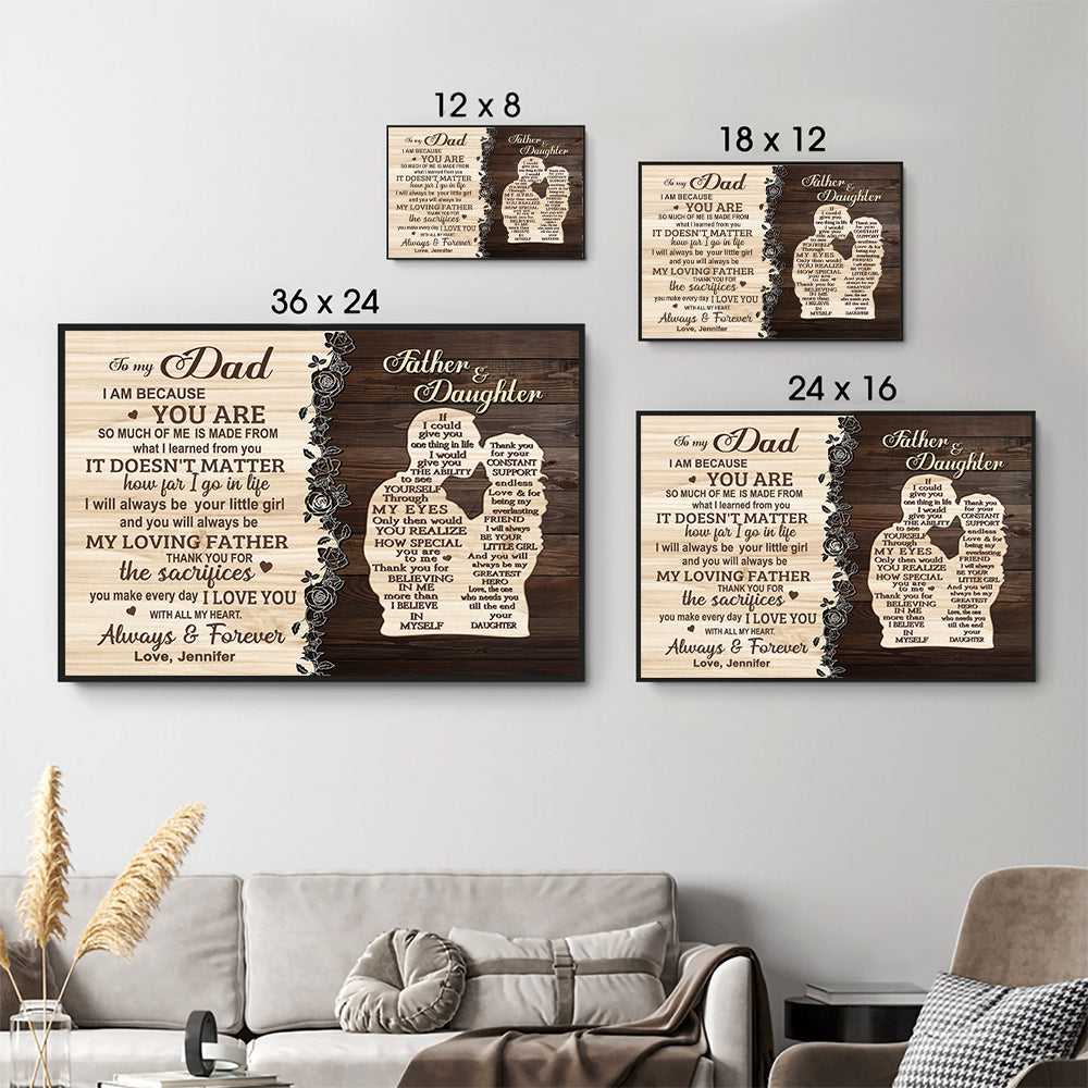 To My Dad From Daughter - Personalized Canvas - Father's Day Gift, Birthday Gift For Dad, Daddy