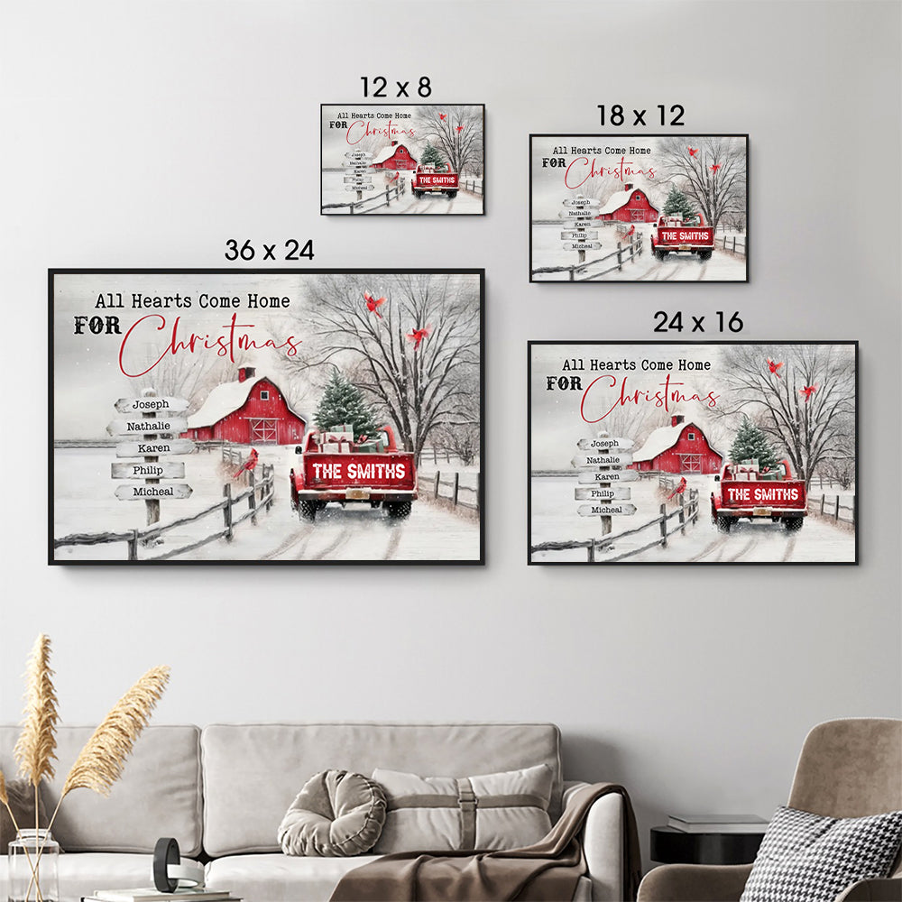 All Roads Lead Home At Christmas - Personalized Canvas - Gift For Family Members, Mom and Dad