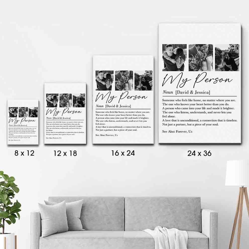 Custom Photo Couple My Person Defination - Personalized Canvas Prints - Gift For Her/Him, Husband/Wife, Couples on Anniversary, Valentine's Day