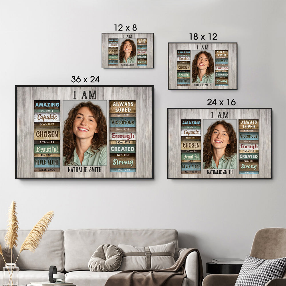 Christian God Says You Are - Personalized Canvas - Christian Gift, Bible Verses