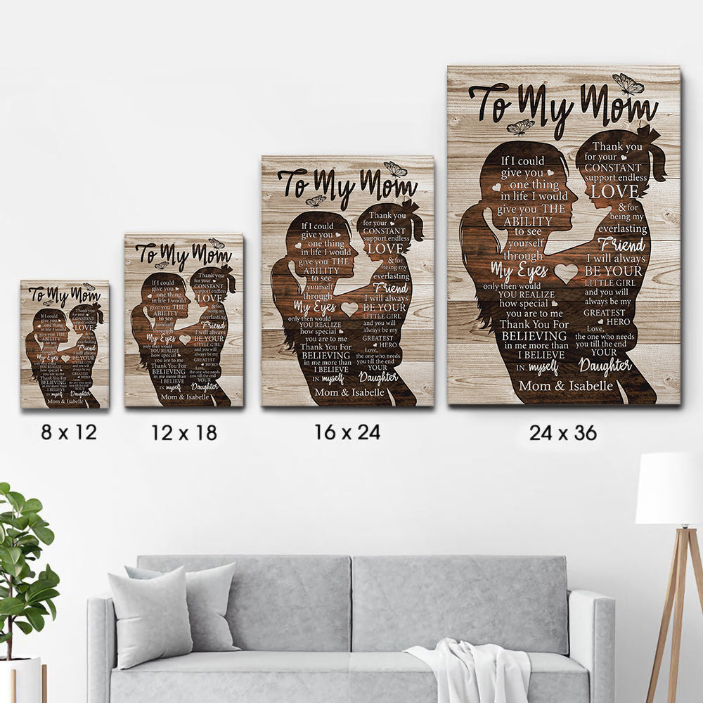 To My Mom Gift For Mom From Daughter - Personalized Canvas - Gift For Mom, Mother's Day