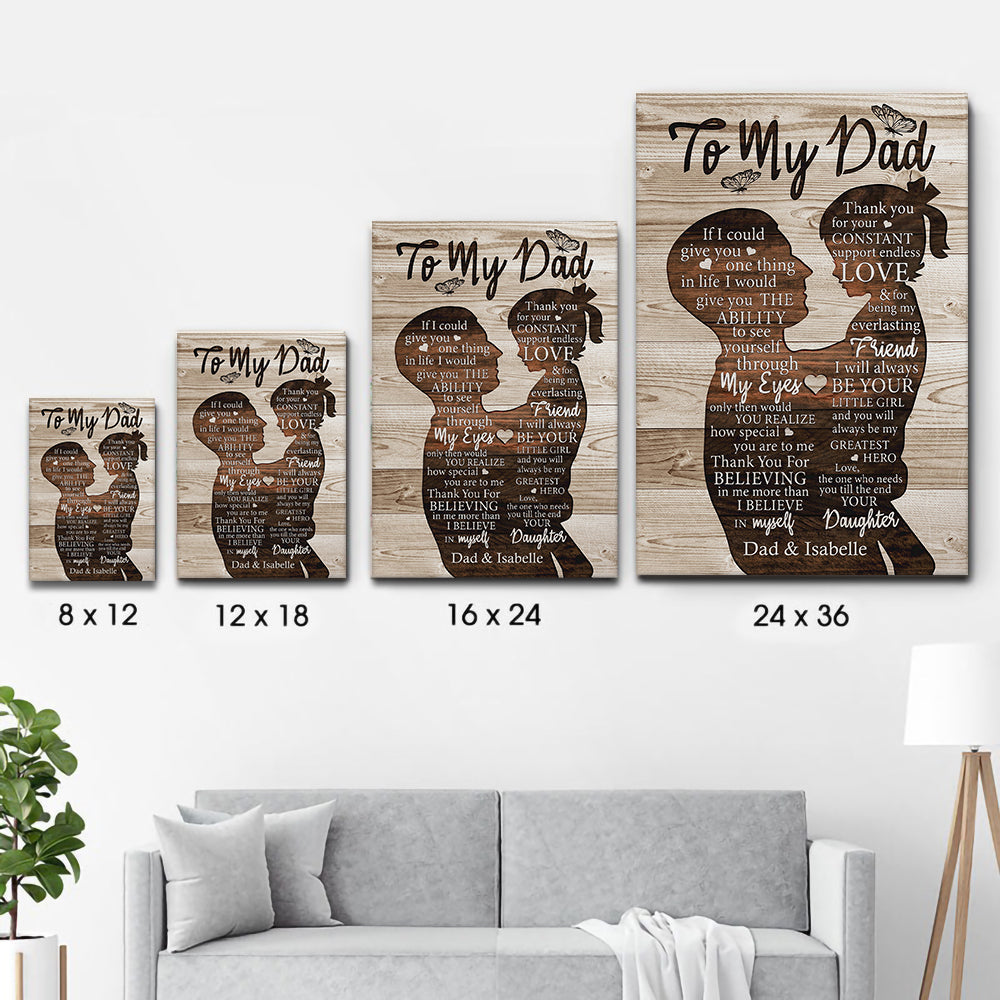 To My Dad Gift For Dad From Daughter - Personalized Canvas - Gift For Gift For Dad, Father's Day