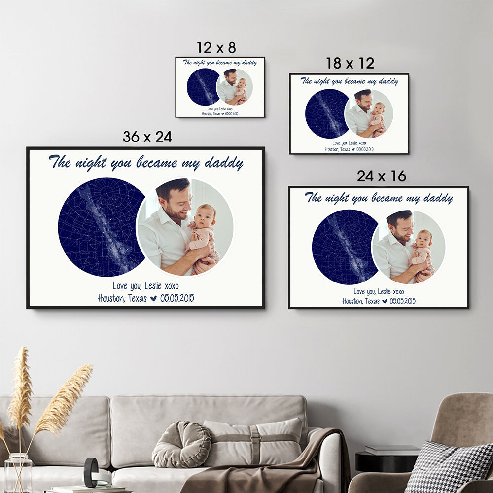 Custom Photo The Night You Became My Daddy - Personalized Canvas - New Dad Gift From Wife, First Father's Day
