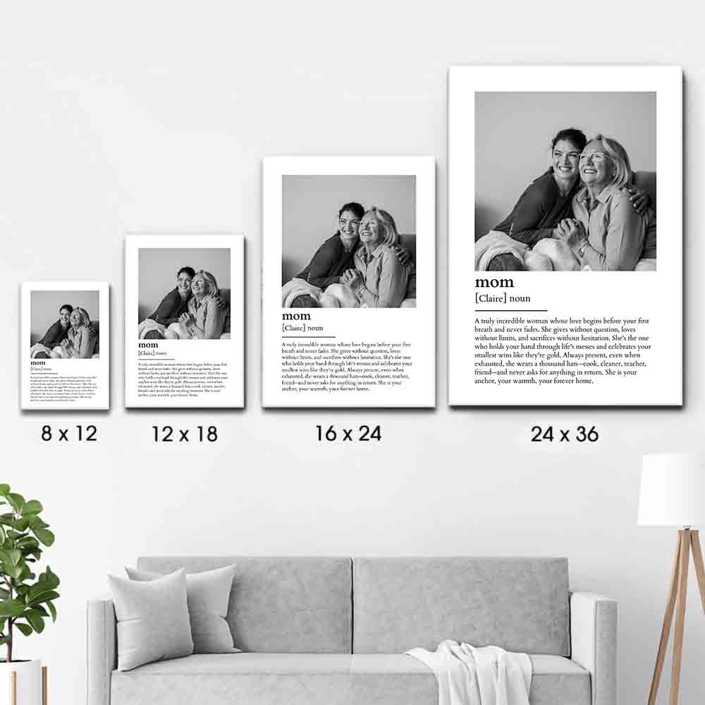 Custom Photo Mom Definition - Personalized Canvas Prints - Mother's Day Gift For Mom, Mum, Mommy