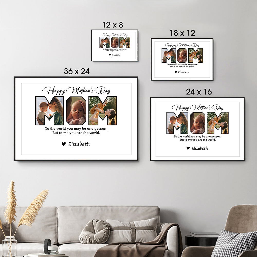 Custom Photo Happy Mother's Day To Mom - Personalized Canvas - Gift For Mom, Mother's Day