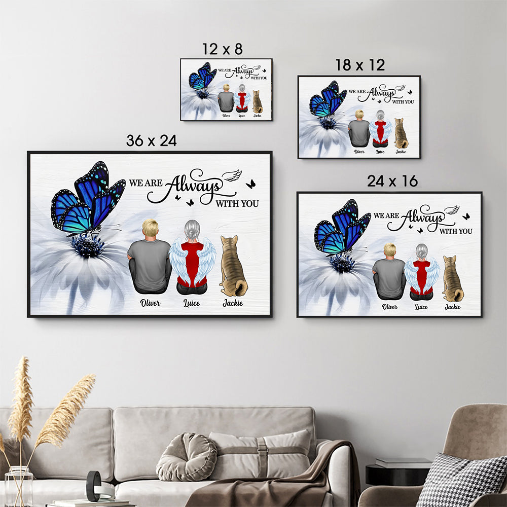 Butterfly I Am Always With You - Personalized Canvas - Gift For Family Members, Mom, Dad, Dog, Cat, Memorial